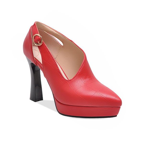 

dress shoes early spring 19 years with thick fashion high waterproof table 33-43 cingulate pointed wet, Black