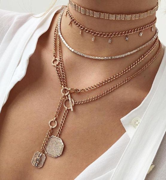 

jankelly new fashion blue cz long necklace women famous better white gold color crystal statement necklaces & pendants for party, Silver