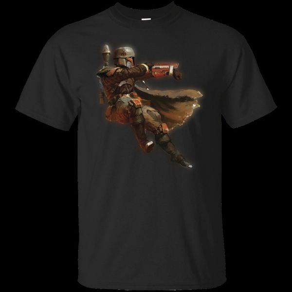 

the mandalorian boba fett black t-shirt m-xxxl retro tee shirt