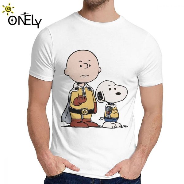 

summer man t shirt one punch peanuts soft slim man's o-neck cartoon design la camiseta