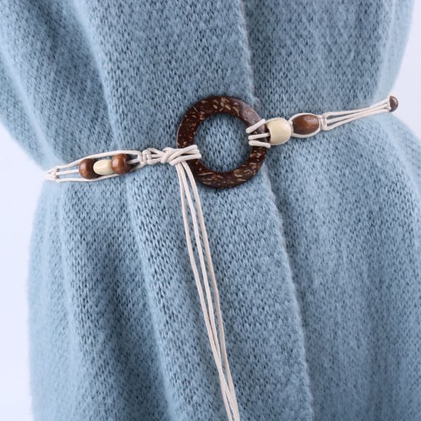 

woven women's fine decoration group round tassel rope knot chain ethnic woven belt women's fine skirt decoration ethnic groupskirt, Black;brown
