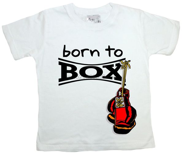 

dirty fingers childs t-shirt born to box boxing glove boy girl sport
