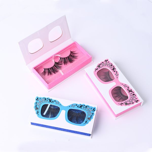 

amaisbeauty 2020 new stocked square big eye sungalss print luxury coated paper strong box for1 pair eyelash jewelry decorative packaging box