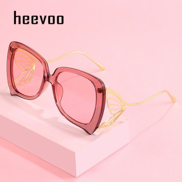 

fashion cutout hemming butterfly sunglasses women flowers decoration metal cat eye sun glasses simple pink frame eyewear uv400, White;black