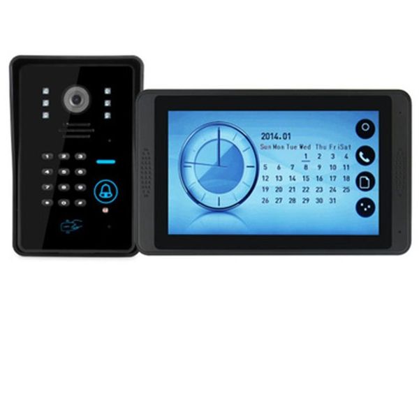 

7-inch touch screen video camera with perpetual calendar card password remote unlocking color video intercom doorbell