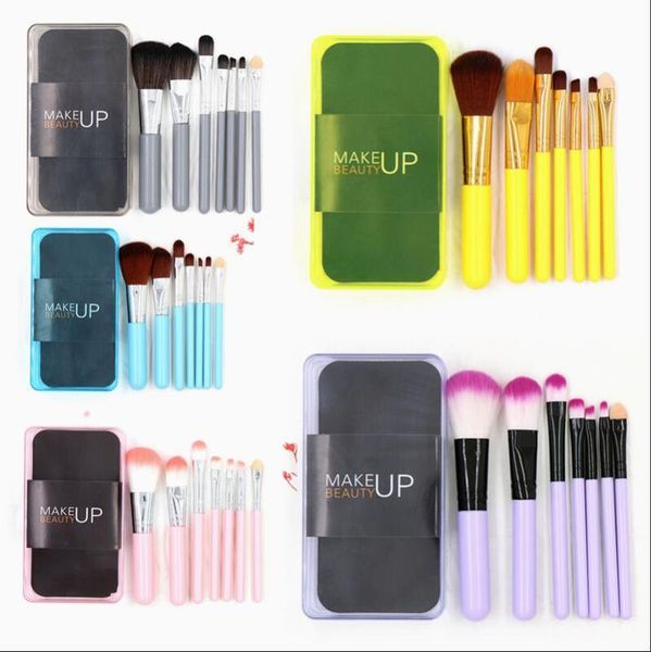 

makeup brushes 7pcs brush set foundation powder eyeshadow with plastic boxed cosmetic beauty tool kit