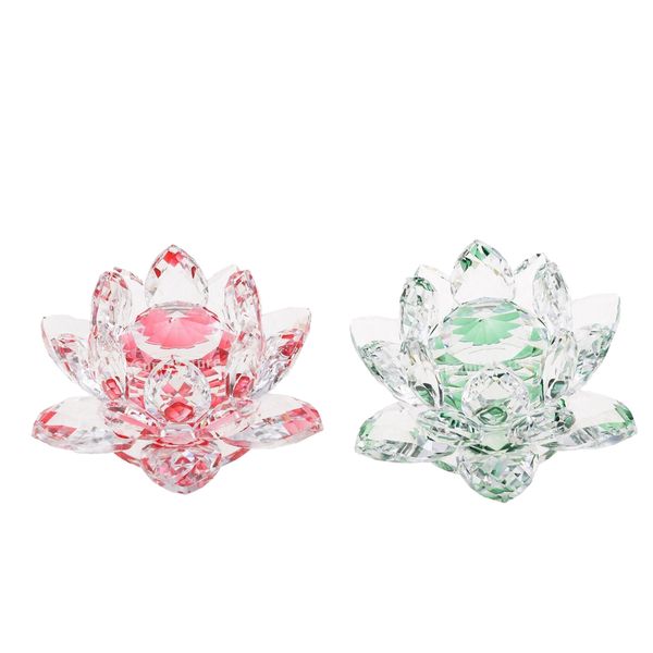 

кристалл цветок лотоса crafts пресс-папье стекло лотос модель красный зеленый