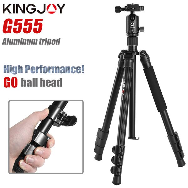 

kingjoy official g555 professional portable tripod kit monopod stand buckle lock ball head for travel dslr camera pgraphic
