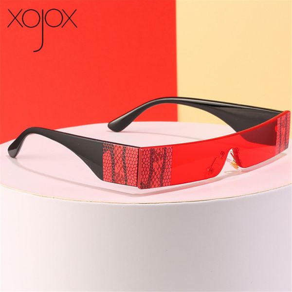 

xojox rectangle sunglasses women luxury special design one-piece lens small sun glasses men vintage black red eyeglasses uv400, White;black