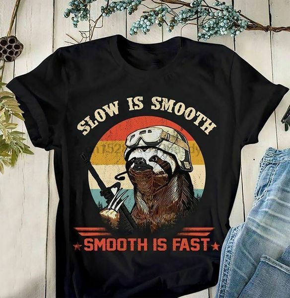 

sloth slow is smooth smooth is fast vintage men t shirt cotton s 4xl(1