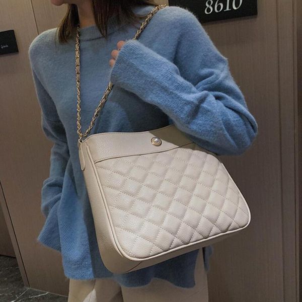 

повседневный lattice tote bag 2020 новая мода качество кожи женщин конструктора сумки высокая емкость цепи плеча сумки