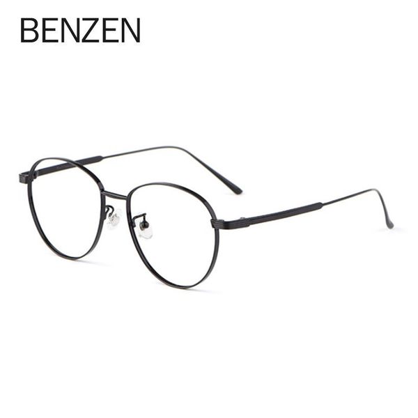 

benzen titanium optical glasses frame round prescription eyeglasses frame women myopia men eyewear b5277, Black