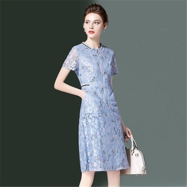 

lace women's summer 2020 new commuter slim fit waist dress dresslace dressslimming elegant french niche dress tyjon, Black;gray