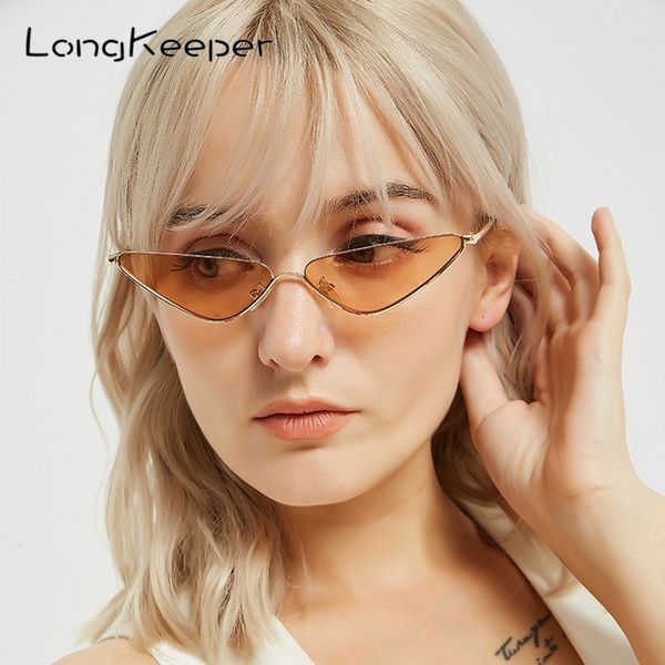 

small cat eye sunglasses women 2020 brand design retro triangle sun glasses female fashion ocean color eyewear gafas de sol, White;black