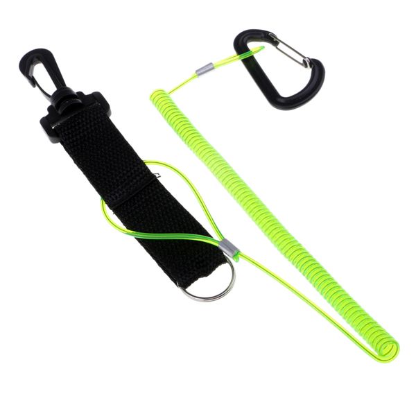 

1 piece safety kayak paddle leash fishing rod pole coiled lanyard cord 2.8m