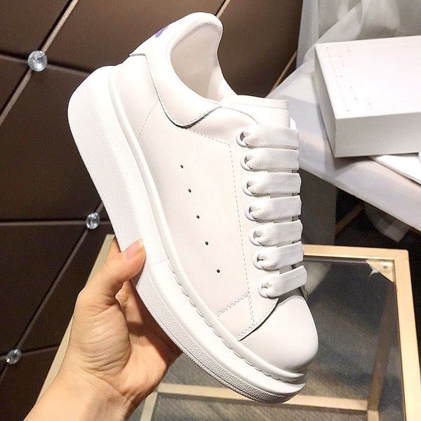 

newhighquality fashion platform shoes for men and women popular platform party shoes sneakers cowhide flat casual shoes platform sneakers qy, Black