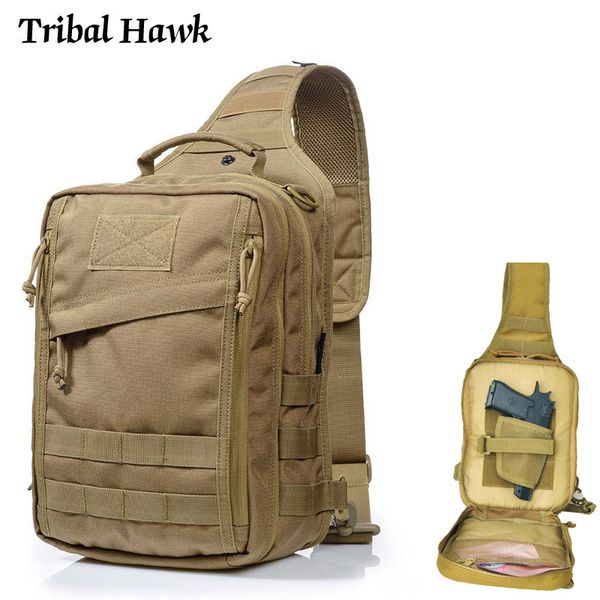 

outdoor bags molle chest bag tactical assault single shoulder men can be loaded pistol hunting camping hiking camo backpack