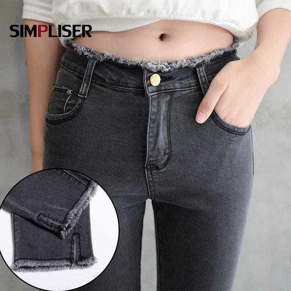 

women's jeans slim pencil pants women denim blue black grey female leggings plus size 32 ladies skinny ankle length push up