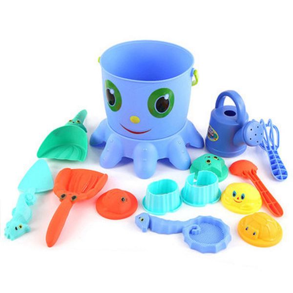 

14pcs kids children sand beach bucket toy set classic toys bathroom fun toys hawaii baby playing water toys