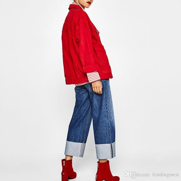 

coats fashion candy color single breasted loose jean jackets casual womens outerwear clothing women designer winter, Black;brown