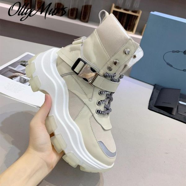 

platfrom wedges women ankle boots fashion lace up round toe women causual shoes patchwork boots winter zapatos mujer, Black