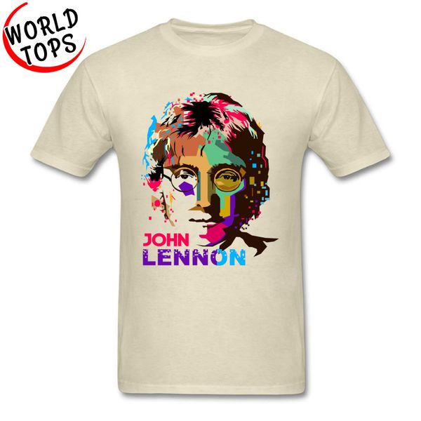 

colorful john lennon portrait tshirt men new arrival discount art painting image t-shirt short sleeve o-neck t shirt