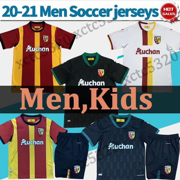 

2021 rc lens maillot men kids soccer jerseys 20/21 home away third perez gradit kakuta lens football shirts customized, Black;yellow