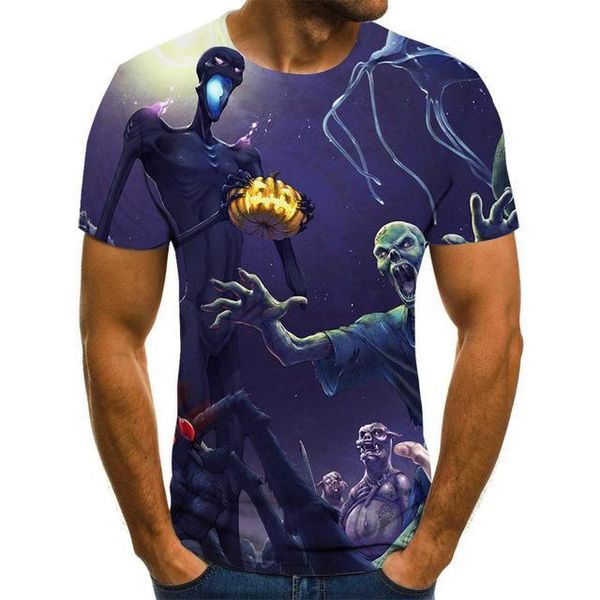 

men summer skull print men breathable 3d print shirts graphic comics harajuku men clothing