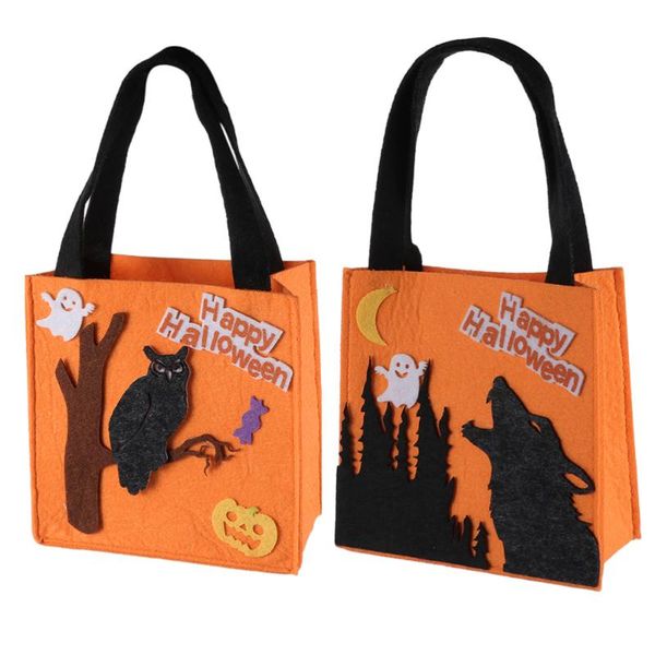 

2 pcs halloween gift pouches candy biscuit packaging bag gift handbag