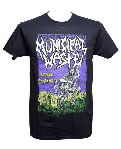 

municipal waste - massive aggressive - official licensed t-shirt - new m l xl t-shirt short sleeve fashion t shirt