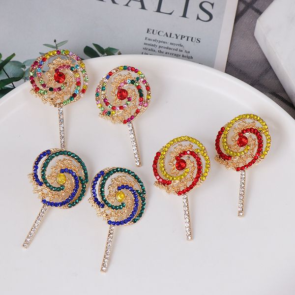 

stud imayson handmade cute candy lollipop earrings fashion wild for women creative funny jewelry gifts, Golden;silver