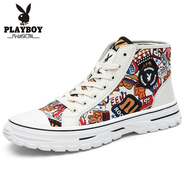

playboy new men canvas shoes casual high tactical boots men outdoor fashion men's boots mens ankle work, Black