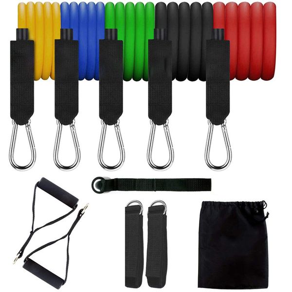 

resistance bands 11 pcs fitness equipment home gym workout set exercise strength training elastic for sports