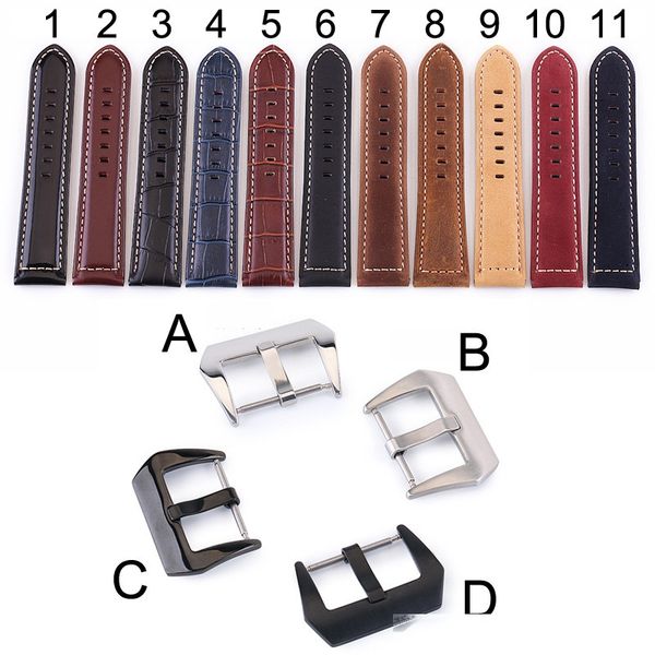 

11colors genuine leather watch straps 20mm 22mm 24mm 26mm watch accessories real leather watchbands
