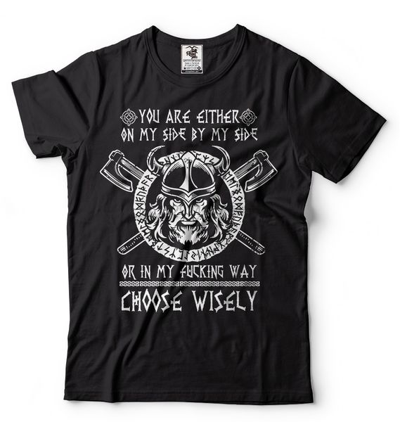 

viking t-shirt choose side wisely vikings t-shirt odin volhollo t-shirt