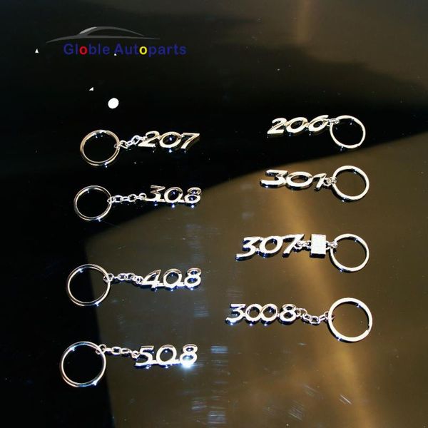 

брелок для автомобиля peugeot логотип 206 207 301 307 308 408 3008 508 брелоков автомобилей стайлинг сплав брелок брелок keyrings, Silver
