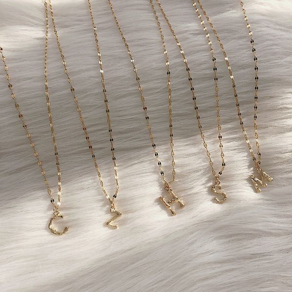 

2020 fashion letter pendant chain necklaces for women girls female wild simple sweater chain long accessories pendant necklaces, Silver