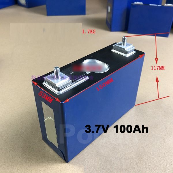 3,7 V 100 Ah Lithiumbatterie Lithium-Ionen mit Schraube für Rollerfahrrad Solarenergiespeicher Golfwagen-Wechselrichter