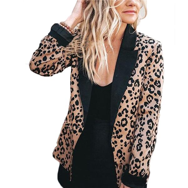 

new 2020 women ladies jackets suit slim yards ladies blazers work wear blazers fashion women leopard print blazer, White;black