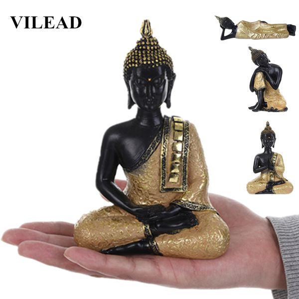 

vilead 5 styles resin thailand buddha figurines india black buddha statue fengshui religious hindu buddhism sculpture home decor
