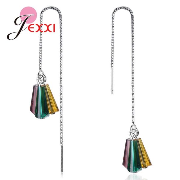 

jexxi romantic charming earrings long chain crystal pendant fashion modal jewelry style 925 sterling silver for ladies party