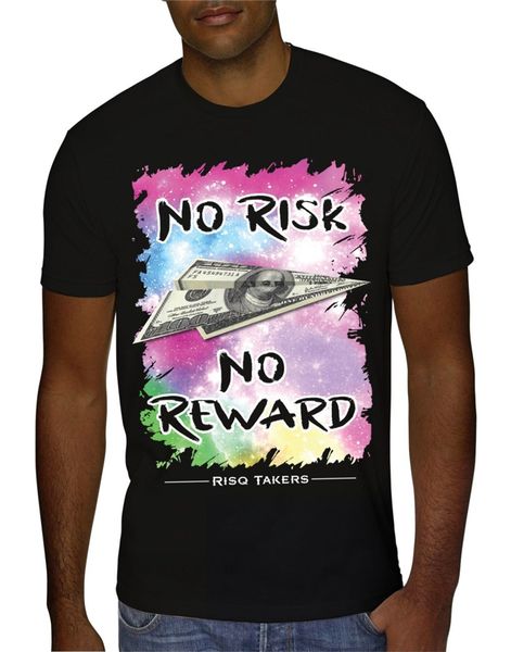 

risq takers черный нет риска, нет награды t-shirt подарка дня рождения tee shirt