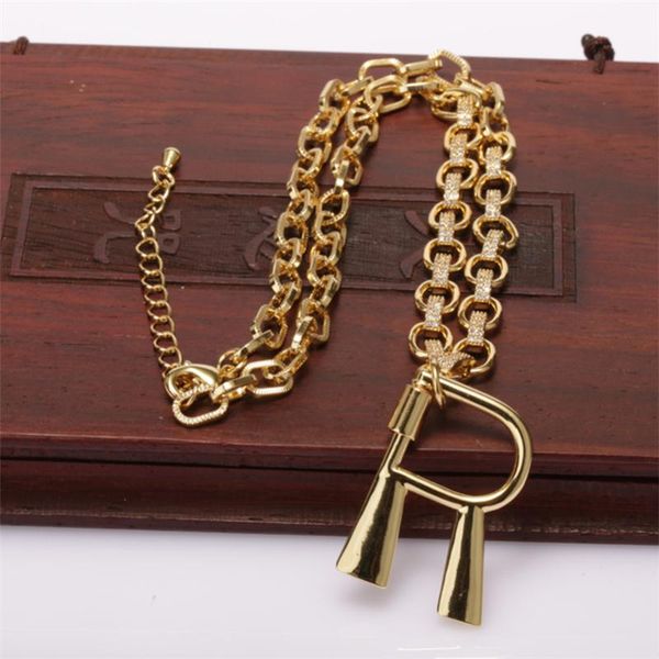 

pendant necklaces gold initial 26 alphabet letters name charm big thick chunky white cz paved snake chain choker for women, Silver
