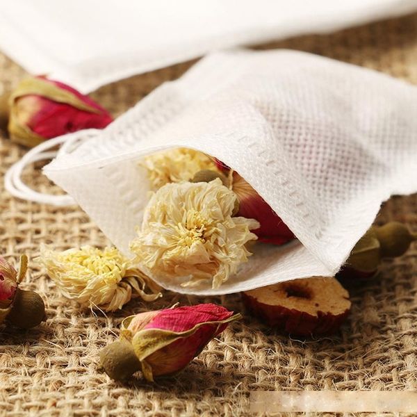 

5.5x7cm fabric teabags 100pcs/lot empty scented tea bag with string heal seal environmentally disposable tea bags filter strainers 0049pack