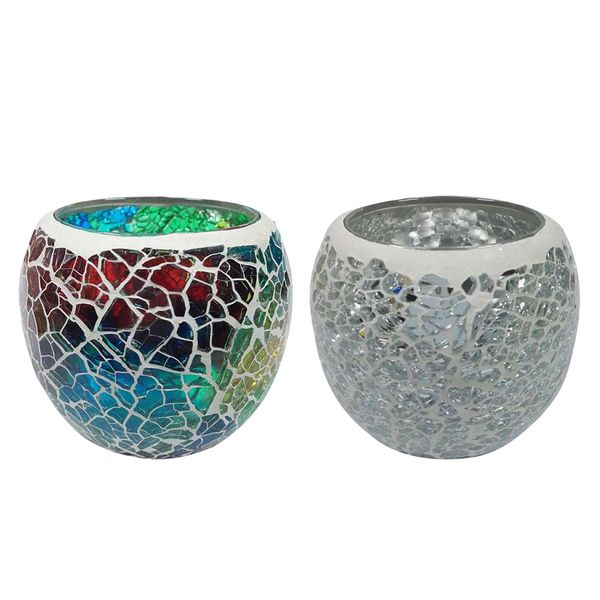 

набор 2 мозаика из стекла подсвечник tealight обету держатель для свадьбы декор партии