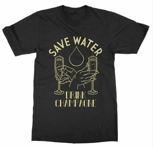 

save water t-shirt champagne bubbly drunk celebrate cheers glass prosecco spritz