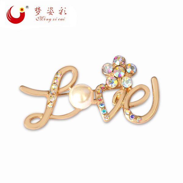 

pins, brooches mzc romantic love big pearl brooch anime austrian crystal for womens femme suit coat dress broches wedding lapel pins, Gray
