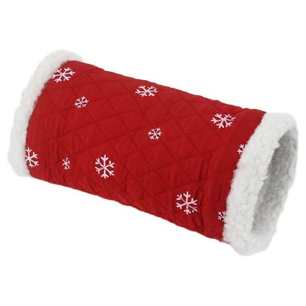 

cat toys hamster tunnel warm nest small pet animal tube hideout bed playing channel for gerbil rat guinea pig chinchillasquirrel,red