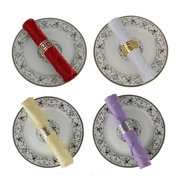 

table napkin 6pcs/lot crocheted vine flowers polyester square folding cloth el dinner 48*48cm red/white/gold yellow/purple