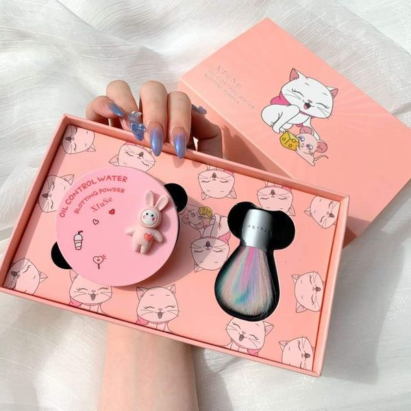 

многофункциональный контроль румяна щетка масло мультфильм матовый foggy поверхность набор рассыпчатая пудра де maquillaje fixed макияж косм